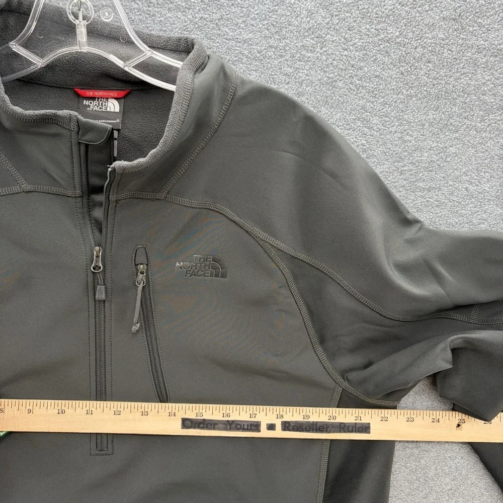 The North Face FlashDry Pullover Mens Large Gray Half Zip Softshell Fleece Lined